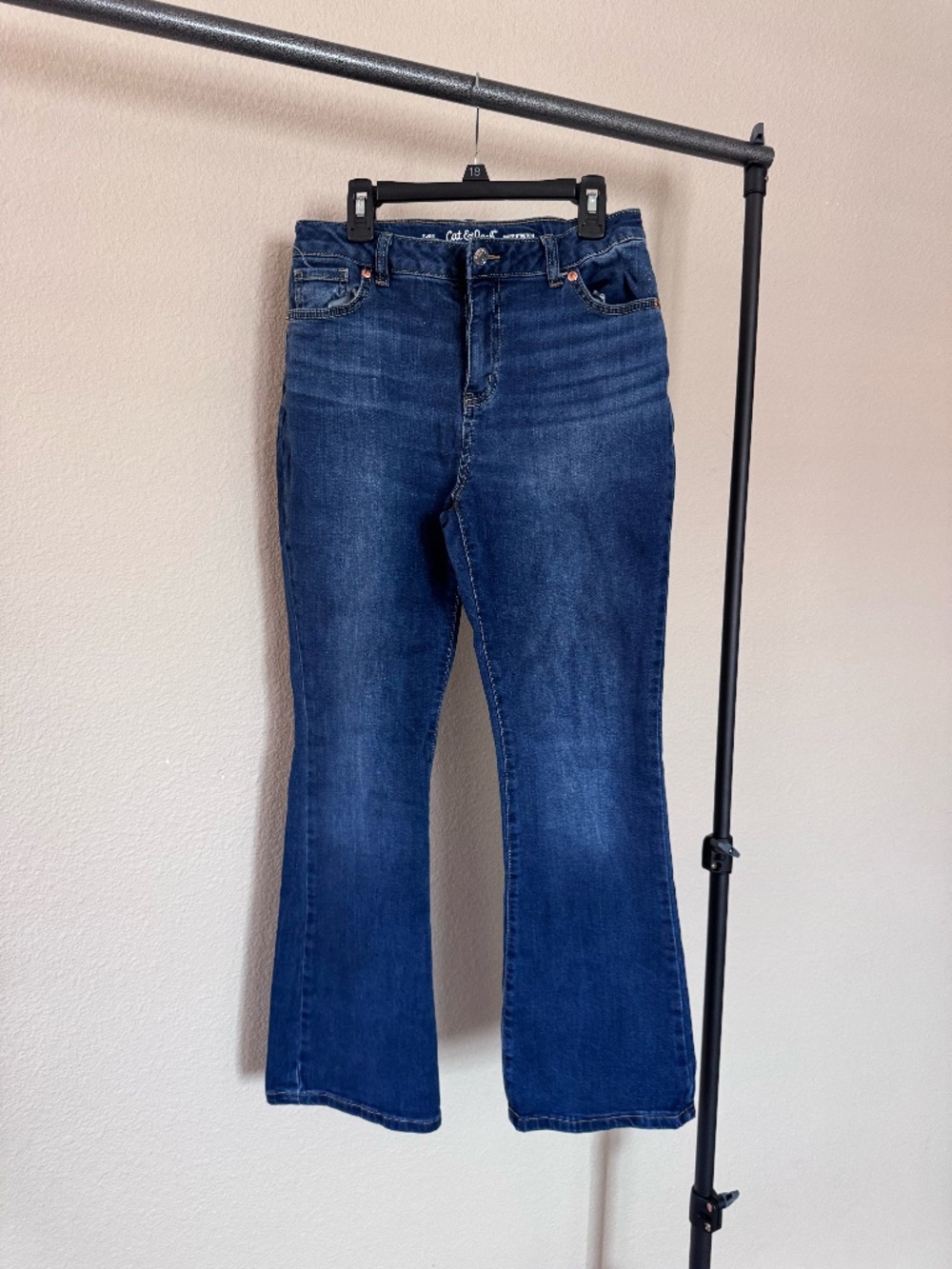 Cat & Jack Dark Wash Girls' Mid-Rise Flare Jeans
